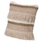 Deerlux 16" Cotton Throw Pillow Cover with Embossed White Dots and Natural Fringed Pattern with Filler QI004301.NC.K - alternate 1